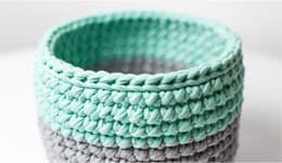 Видеоролик про вязанную корзину.