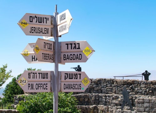 Дорожный знак в виде стрелки.